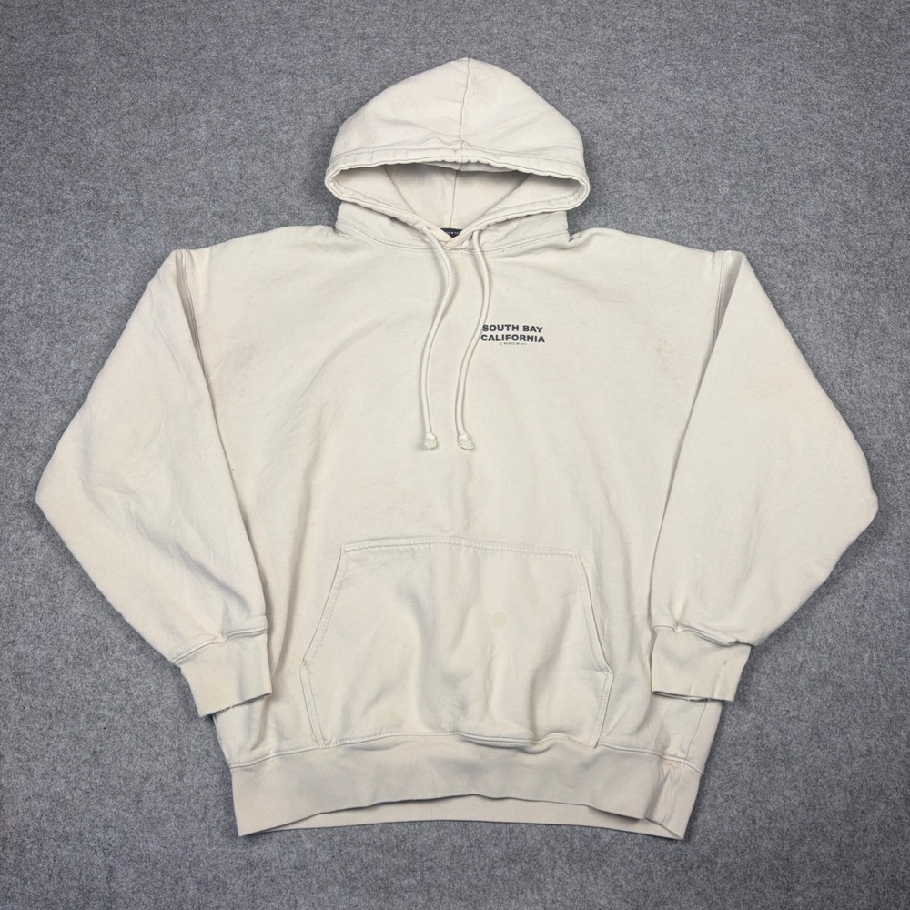 Brandy Melville Erica South Bay California Off The Lip Hoodie Cream Oversized